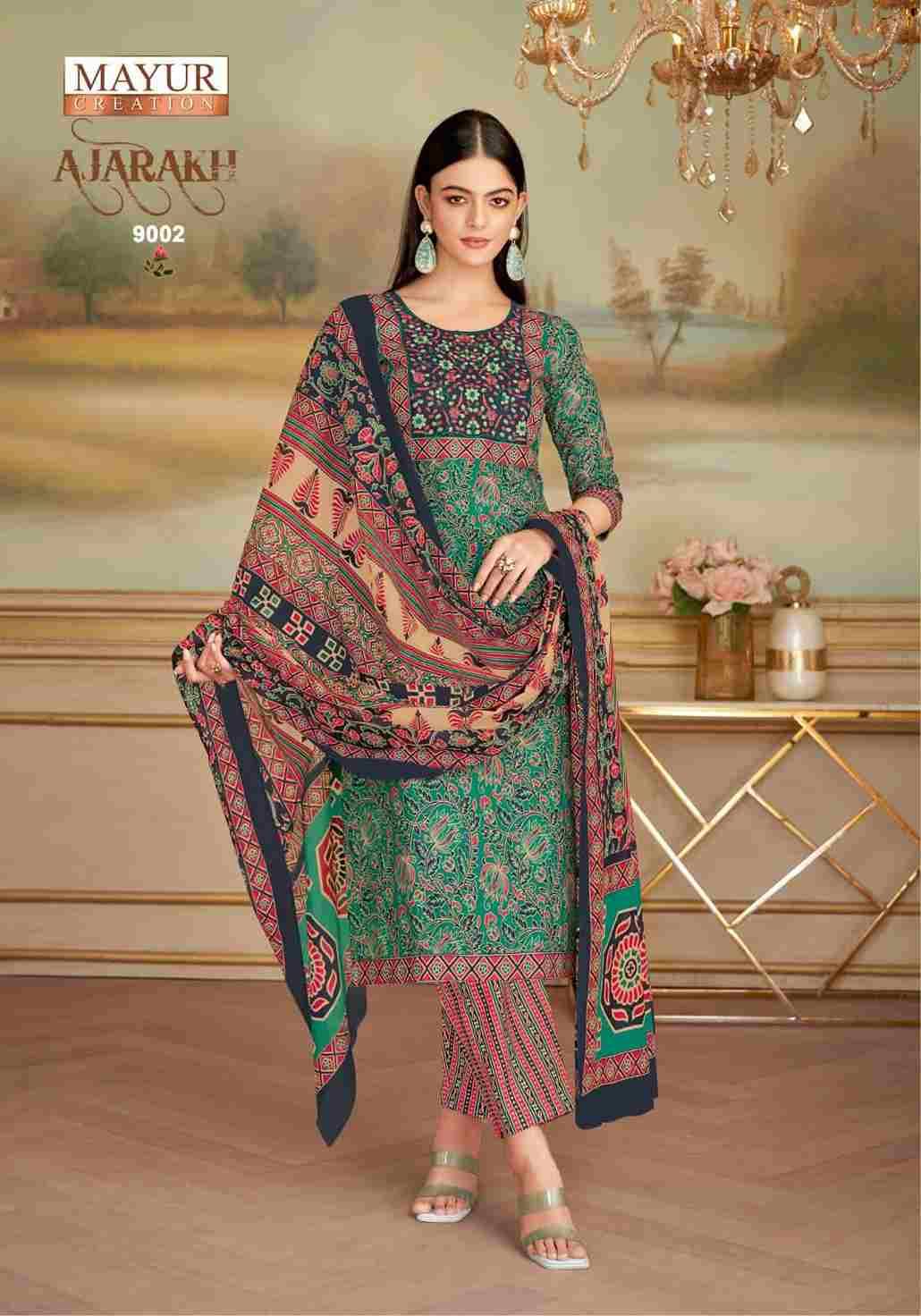 Ajarakh Vol-9 By Mayur Creation 9001 To 9010 Series Beautiful Festive Suits Stylish Fancy Colorful Casual Wear & Ethnic Wear Heavy Cotton Print Dresses At Wholesale Price