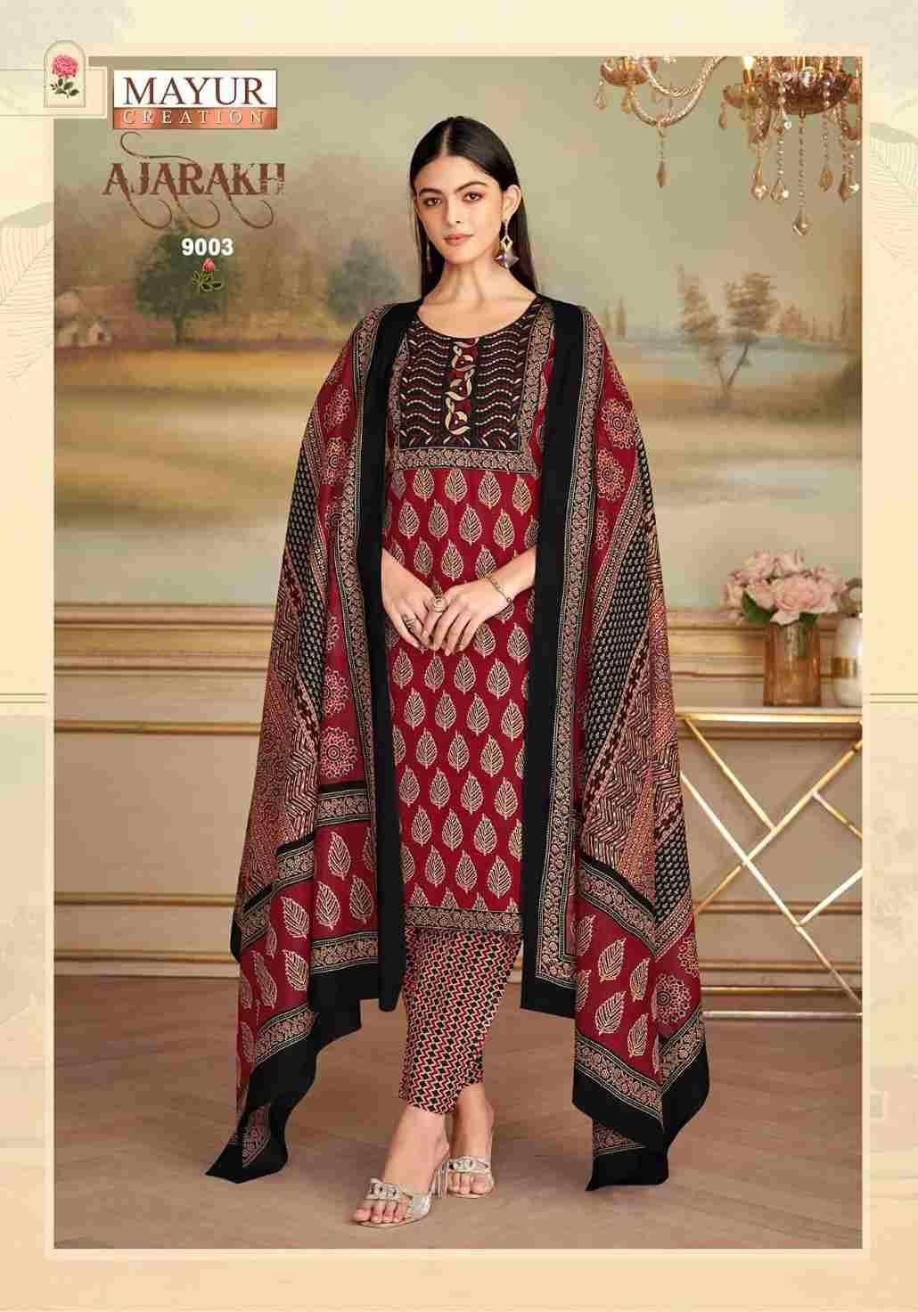 Ajarakh Vol-9 By Mayur Creation 9001 To 9010 Series Beautiful Festive Suits Stylish Fancy Colorful Casual Wear & Ethnic Wear Heavy Cotton Print Dresses At Wholesale Price