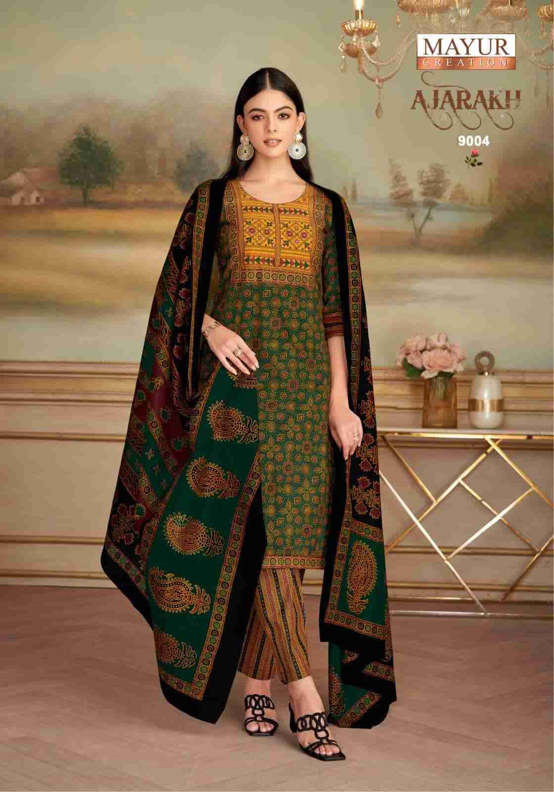 Ajarakh Vol-9 By Mayur Creation 9001 To 9010 Series Beautiful Festive Suits Stylish Fancy Colorful Casual Wear & Ethnic Wear Heavy Cotton Print Dresses At Wholesale Price