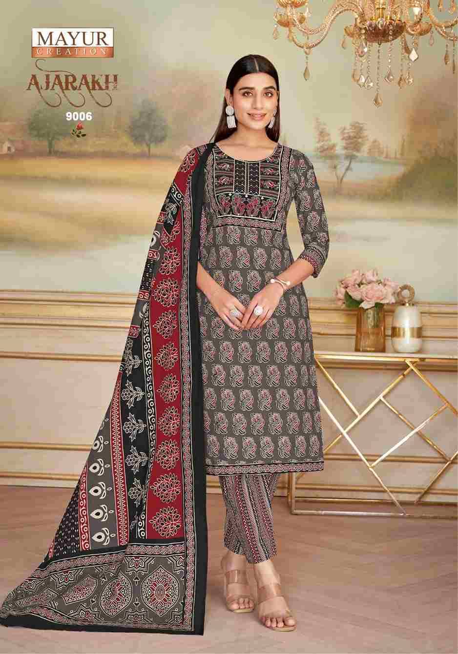 Ajarakh Vol-9 By Mayur Creation 9001 To 9010 Series Beautiful Festive Suits Stylish Fancy Colorful Casual Wear & Ethnic Wear Heavy Cotton Print Dresses At Wholesale Price