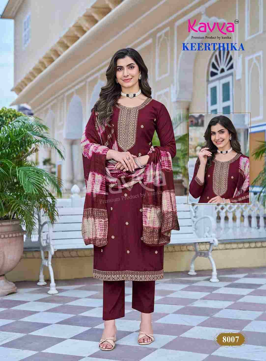 Keerthika Vol-8 By Kavya 8001 To 8010 Series Beautiful Stylish Festive Suits Fancy Colorful Casual Wear & Ethnic Wear & Ready To Wear Viscose Vatican Dresses At Wholesale Price