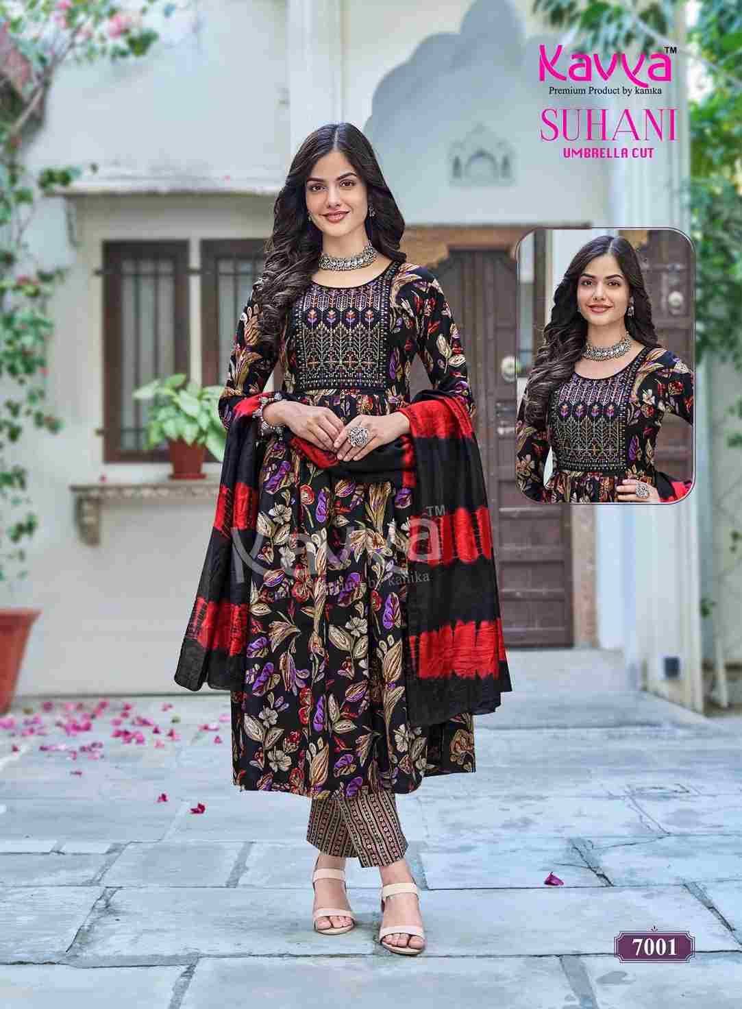 Suhani Vol-7 By Kavya 7001 To 7010 Series Beautiful Stylish Festive Suits Fancy Colorful Casual Wear & Ethnic Wear & Ready To Wear Viscose Dresses At Wholesale Price