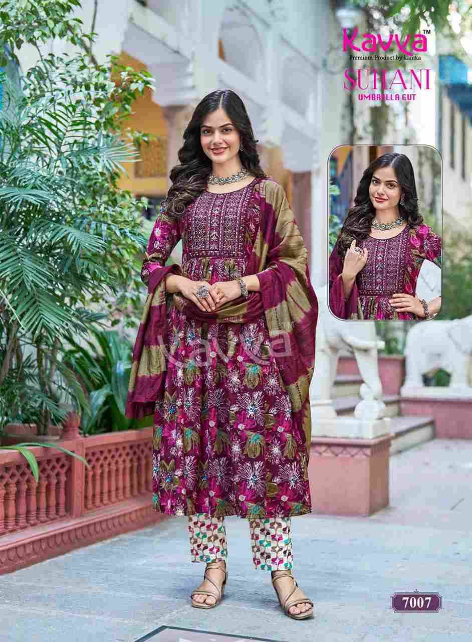 Suhani Vol-7 By Kavya 7001 To 7010 Series Beautiful Stylish Festive Suits Fancy Colorful Casual Wear & Ethnic Wear & Ready To Wear Viscose Dresses At Wholesale Price