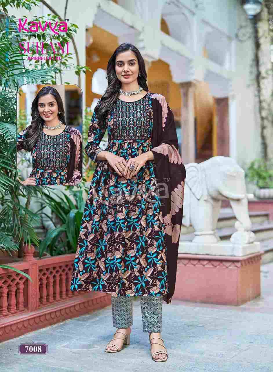 Suhani Vol-7 By Kavya 7001 To 7010 Series Beautiful Stylish Festive Suits Fancy Colorful Casual Wear & Ethnic Wear & Ready To Wear Viscose Dresses At Wholesale Price