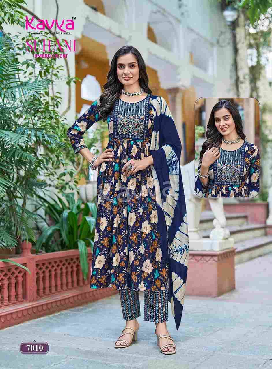 Suhani Vol-7 By Kavya 7001 To 7010 Series Beautiful Stylish Festive Suits Fancy Colorful Casual Wear & Ethnic Wear & Ready To Wear Viscose Dresses At Wholesale Price