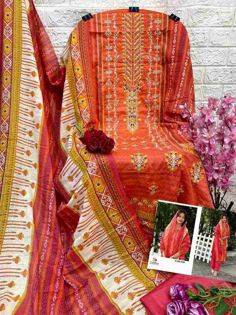 Aasha Hit Design 1181 By Aasha Designer Wholesale Designer Pakistani Suits Collection Beautiful Stylish Fancy Colorful Party Wear & Occasional Wear Pure Lawn Dresses At Wholesale Price