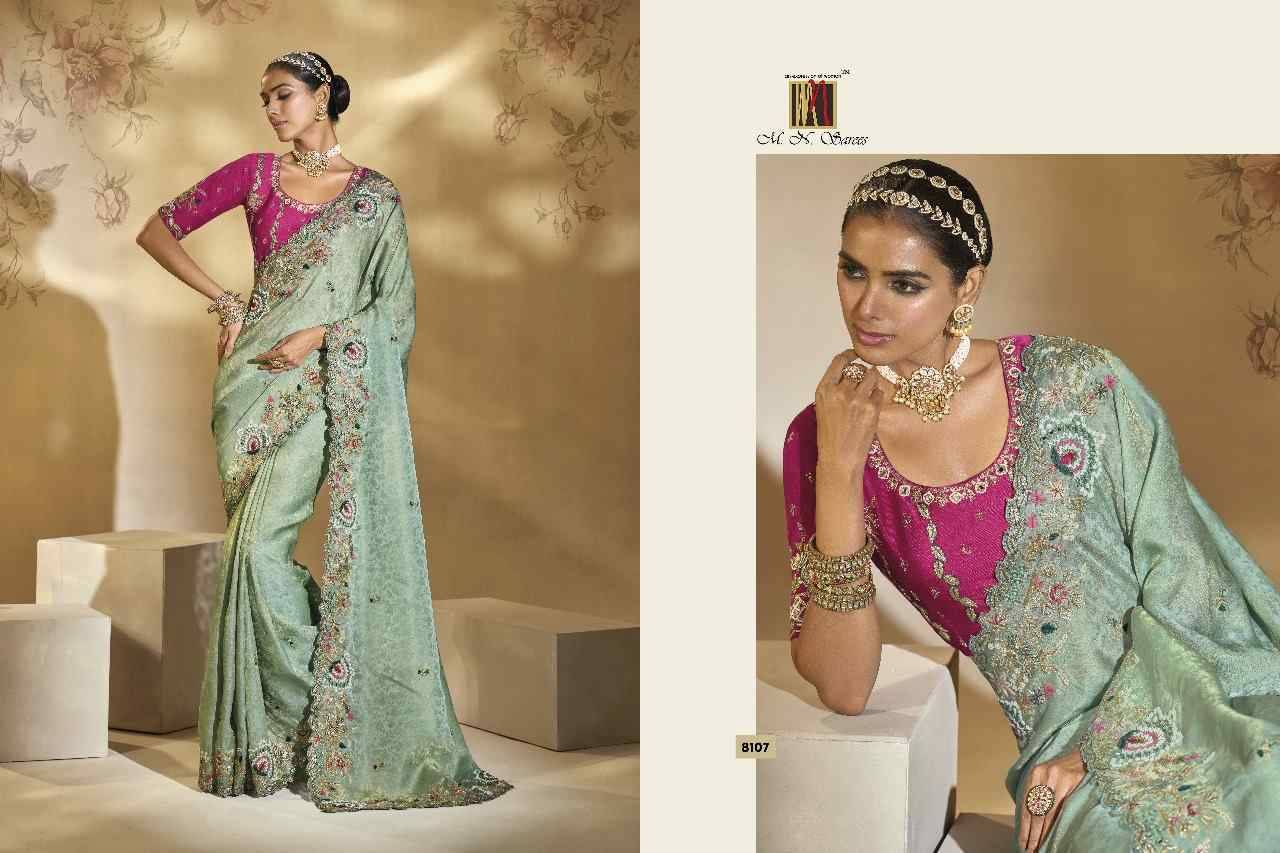 Shahi Poshak Vol-6 By M.N. Sarees 8101 To 8111 Series Indian Traditional Wear Collection Beautiful Stylish Fancy Colorful Party Wear & Occasional Wear Silk Sarees At Wholesale Price