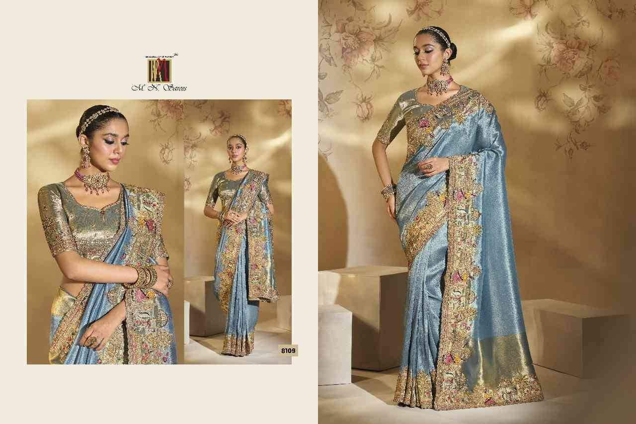 Shahi Poshak Vol-6 By M.N. Sarees 8101 To 8111 Series Indian Traditional Wear Collection Beautiful Stylish Fancy Colorful Party Wear & Occasional Wear Silk Sarees At Wholesale Price