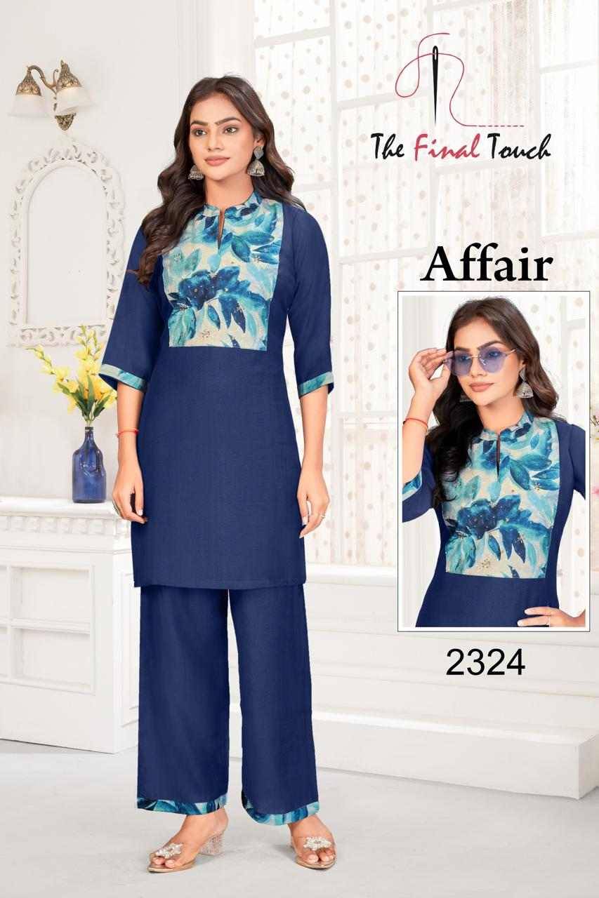 Affair By The Final Touch Combo Set 2319 To 2330 Series Designer Stylish Fancy Colorful Beautiful Party Wear & Ethnic Wear Collection Vatican Print Co-Ord At Wholesale Price