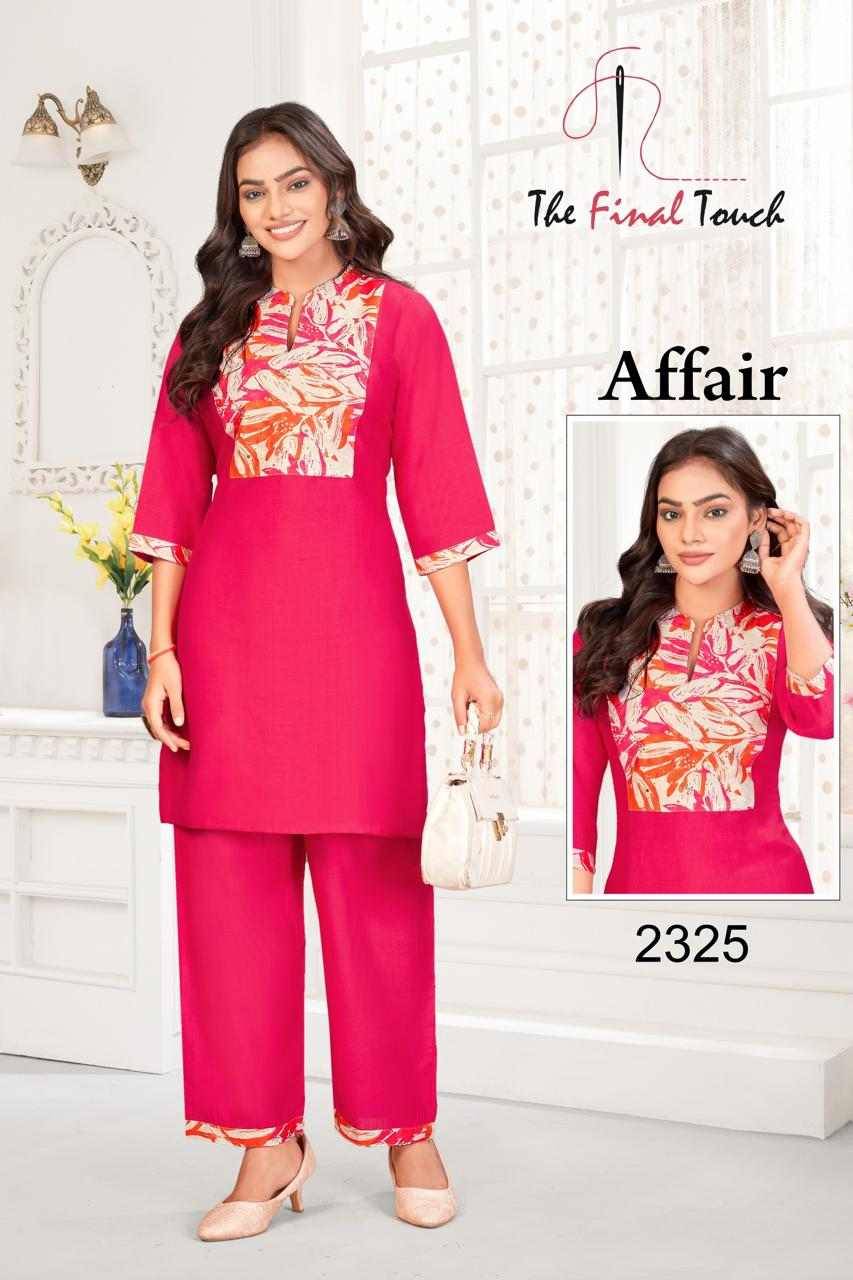 Affair By The Final Touch Combo Set 2319 To 2330 Series Designer Stylish Fancy Colorful Beautiful Party Wear & Ethnic Wear Collection Vatican Print Co-Ord At Wholesale Price