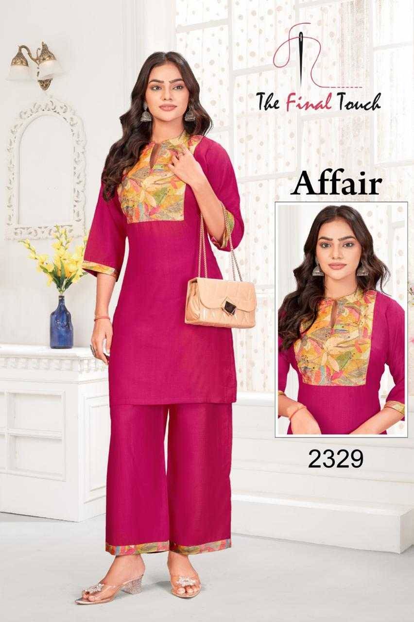 Affair By The Final Touch Combo Set 2319 To 2330 Series Designer Stylish Fancy Colorful Beautiful Party Wear & Ethnic Wear Collection Vatican Print Co-Ord At Wholesale Price