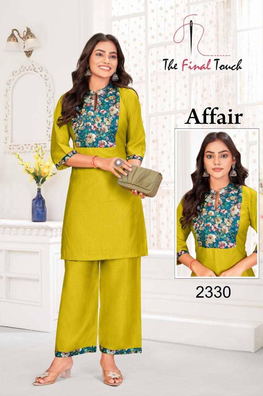 Affair By The Final Touch Combo Set 2319 To 2330 Series Designer Stylish Fancy Colorful Beautiful Party Wear & Ethnic Wear Collection Vatican Print Co-Ord At Wholesale Price