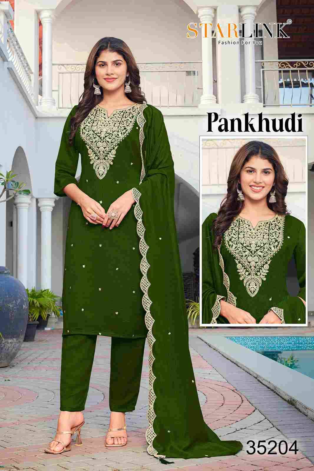 Pankhudi By Starlink Combo Set 35201 To 35210 Series Designer Festive Suits Beautiful Stylish Fancy Colorful Party Wear & Occasional Wear Vichitra Silk Dresses At Wholesale Price