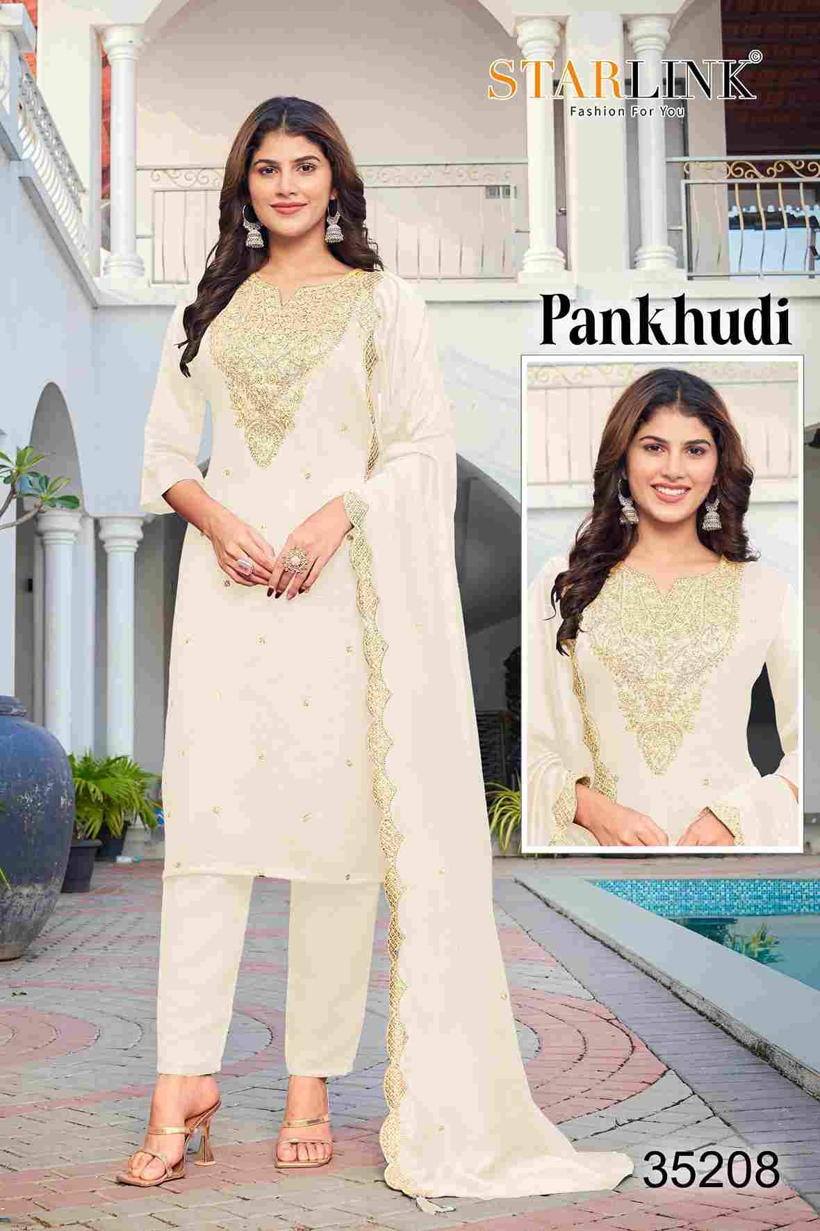 Pankhudi By Starlink Combo Set 35201 To 35210 Series Designer Festive Suits Beautiful Stylish Fancy Colorful Party Wear & Occasional Wear Vichitra Silk Dresses At Wholesale Price