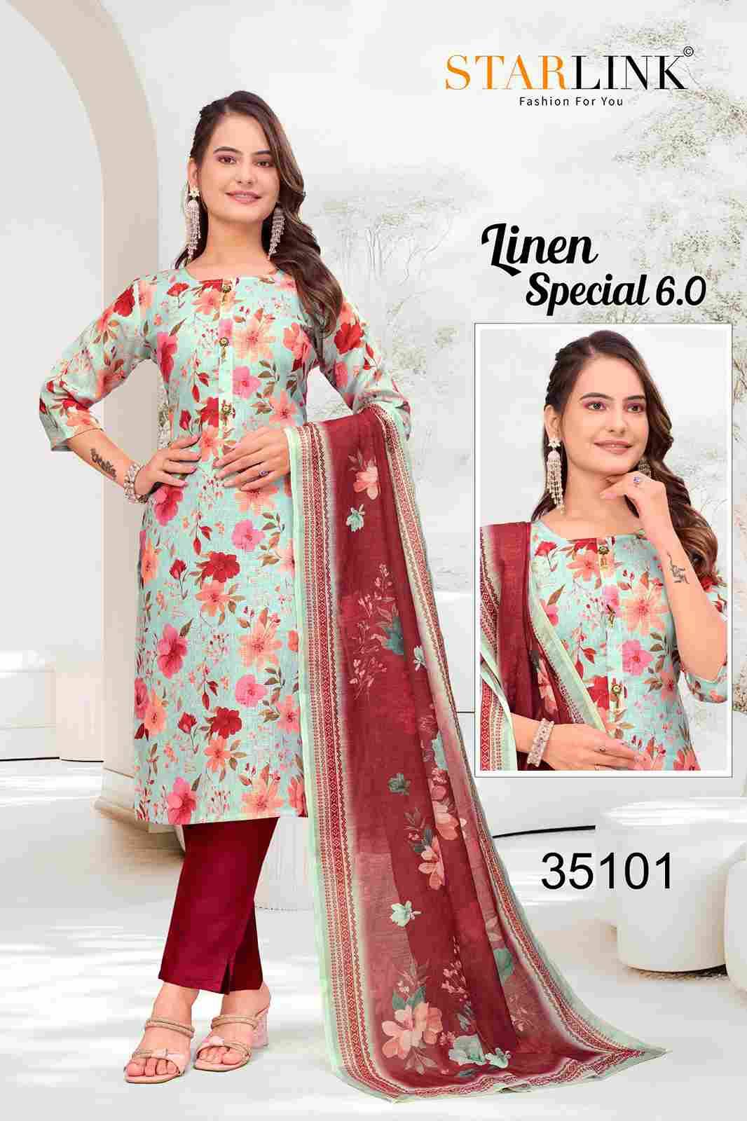 Linen Special Vol-6 By Starlink Combo Set 35101 To 35125 Series Designer Festive Suits Beautiful Stylish Fancy Colorful Party Wear & Occasional Wear Linen Dresses At Wholesale Price