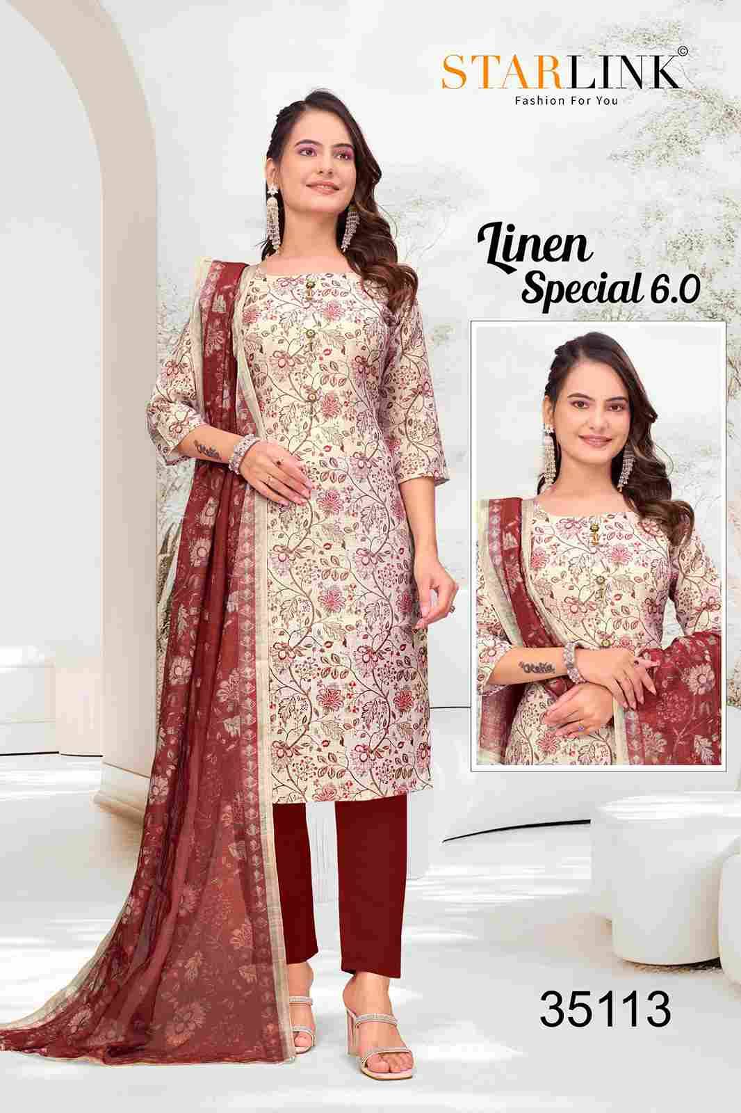 Linen Special Vol-6 By Starlink Combo Set 35101 To 35125 Series Designer Festive Suits Beautiful Stylish Fancy Colorful Party Wear & Occasional Wear Linen Dresses At Wholesale Price