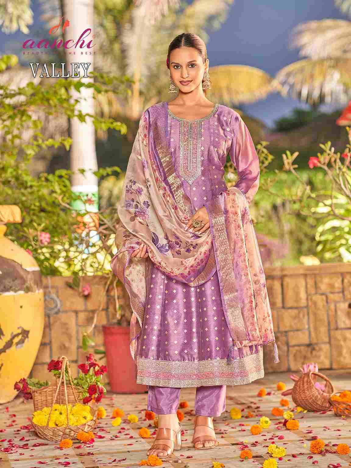 Valley By Aanchi 1001 To 1004 Series Beautiful Stylish Festive Suits Fancy Colorful Casual Wear & Ethnic Wear & Ready To Wear Jacquard Dresses At Wholesale Price