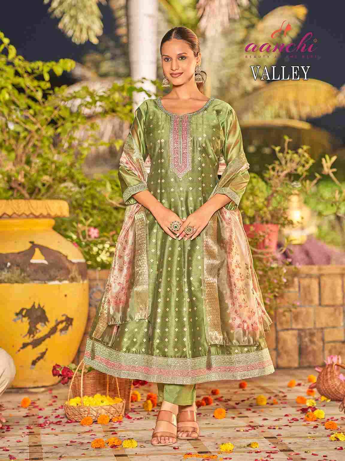 Valley By Aanchi 1001 To 1004 Series Beautiful Stylish Festive Suits Fancy Colorful Casual Wear & Ethnic Wear & Ready To Wear Jacquard Dresses At Wholesale Price