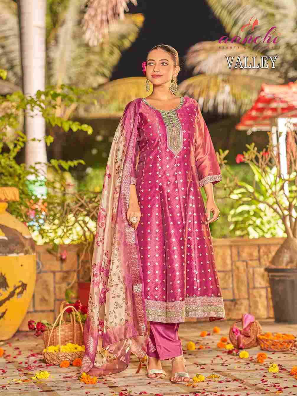 Valley By Aanchi 1001 To 1004 Series Beautiful Stylish Festive Suits Fancy Colorful Casual Wear & Ethnic Wear & Ready To Wear Jacquard Dresses At Wholesale Price