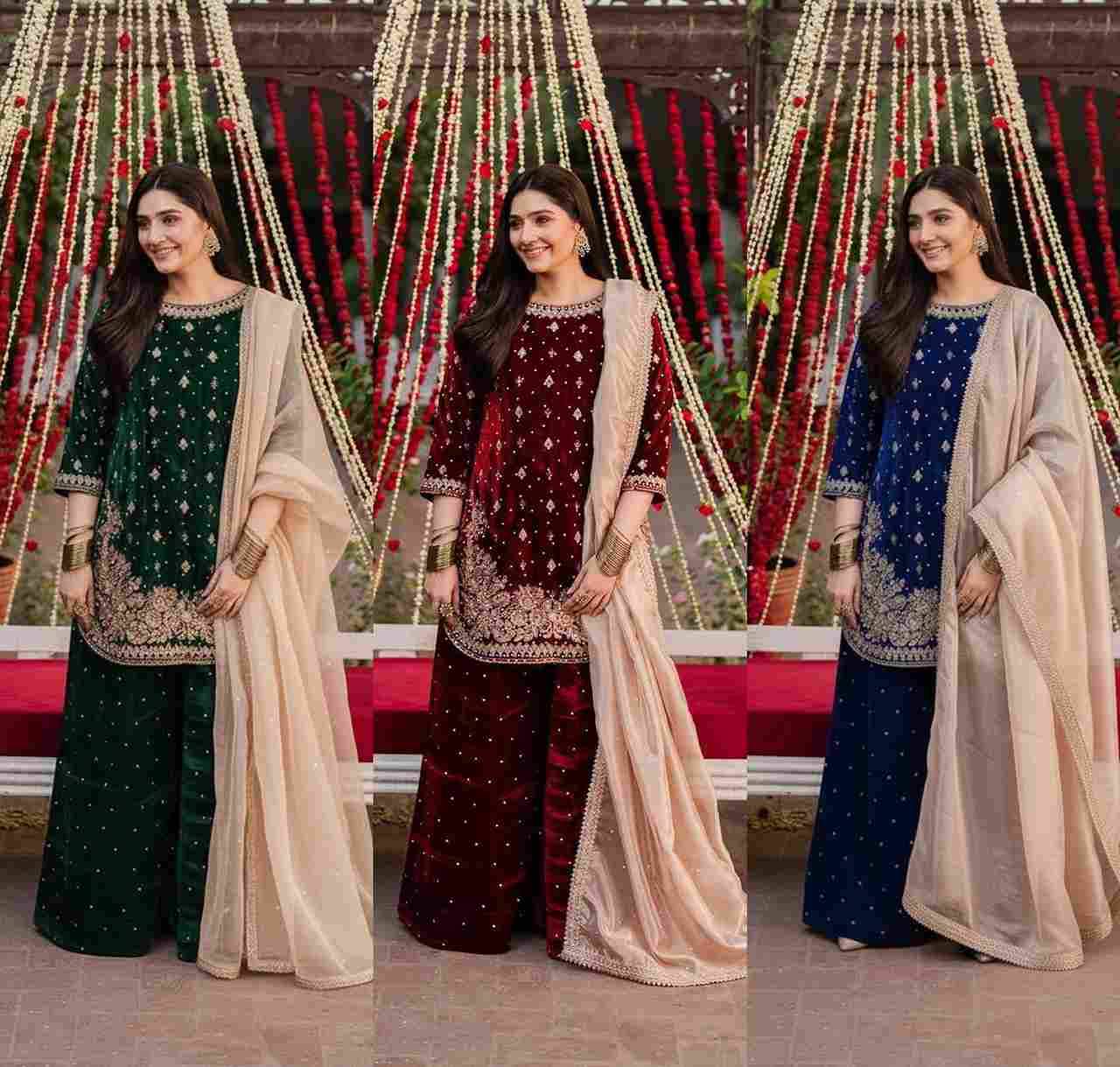 Kf-1707 By Fashid Wholesale 01 To 03 Series Beautiful Festive Suits Colorful Stylish Fancy Casual Wear & Ethnic Wear Heavy Viscose Velvet Dresses At Wholesale Price
