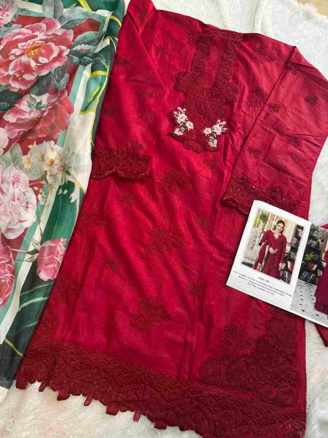 Johra Hit Design 184 By Johra Tex Beautiful Pakistani Suits Colorful Stylish Fancy Casual Wear & Ethnic Wear Cambric Cotton Embroidered Dresses At Wholesale Price