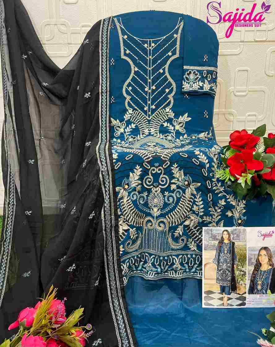 Sajida Hit Design 1106 By Sajida Designer Suit Beautiful Pakistani Suits Colorful Stylish Fancy Casual Wear & Ethnic Wear Heavy Faux Georgette Embroidered Dresses At Wholesale Price