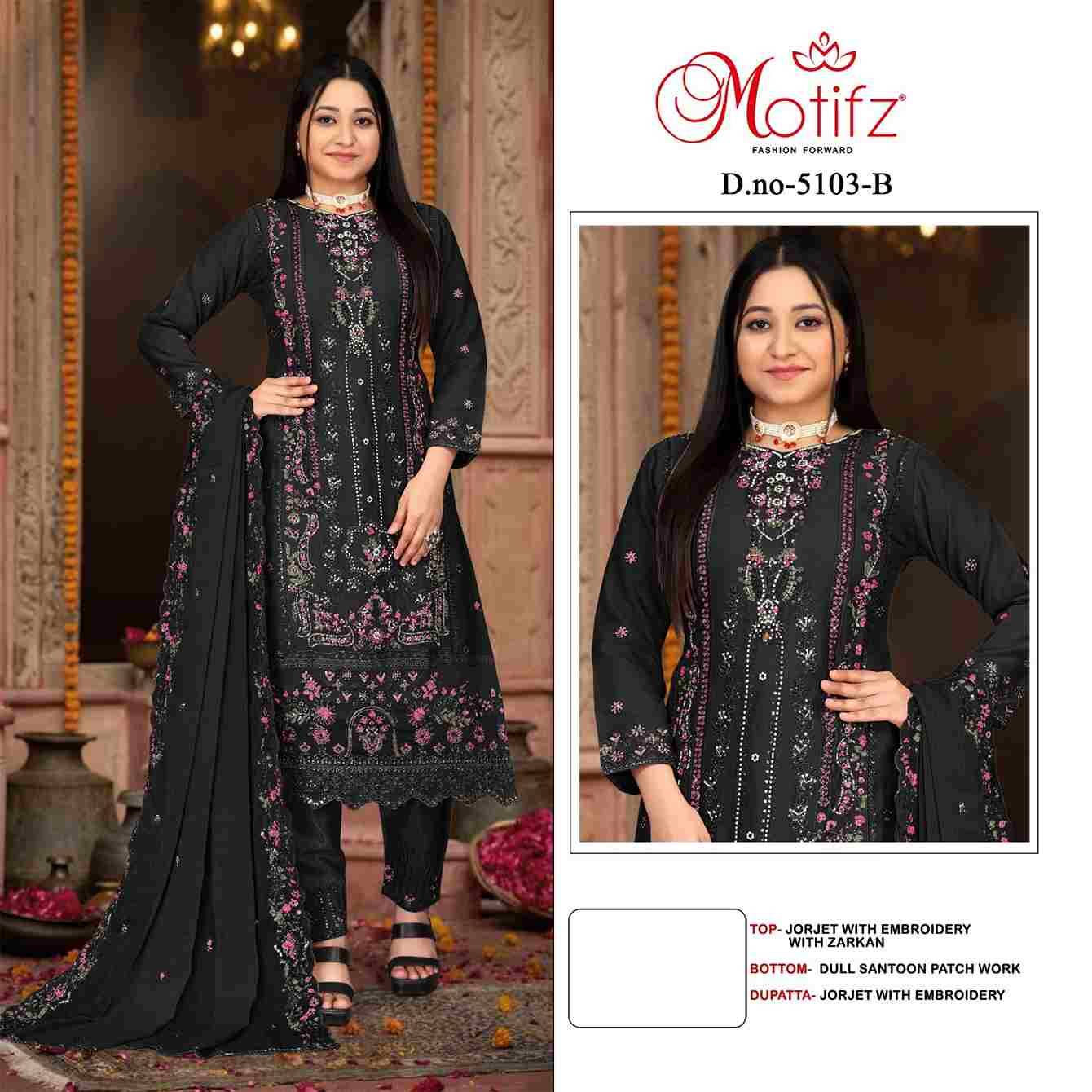 Motifz Hit Design 5103 Colours By Motifz 5103-A To 5103-D Series Beautiful Pakistani Suits Colorful Stylish Fancy Casual Wear & Ethnic Wear Georgette Dresses At Wholesale Price