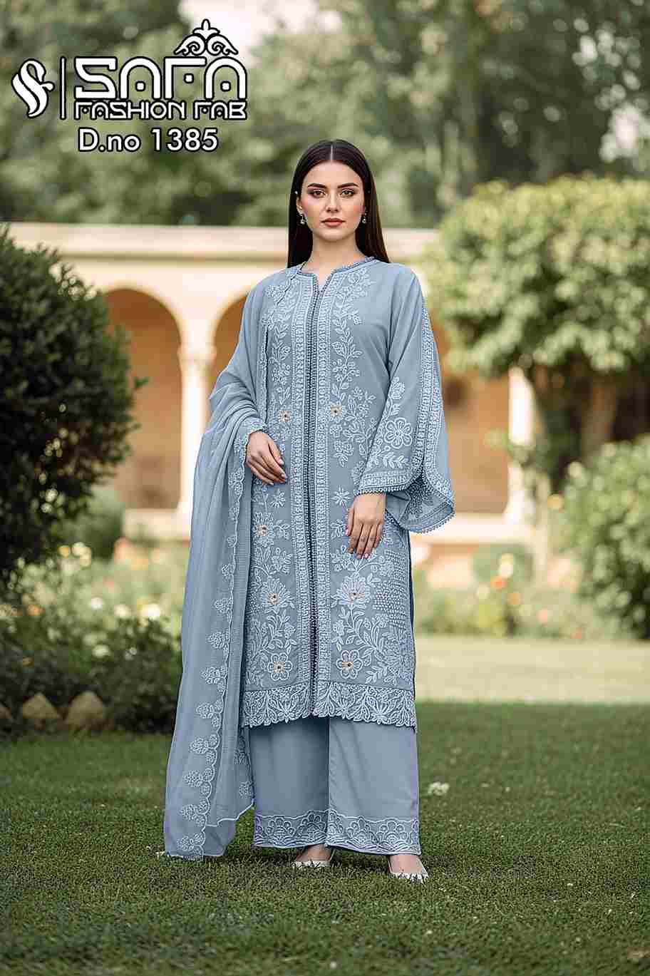 Safa 1385 Colours By Safa Fashion 1385-A To 1385-D Series Designer Stylish Fancy Colorful Beautiful Party Wear & Ethnic Wear Collection Georgette Dresses At Wholesale Price