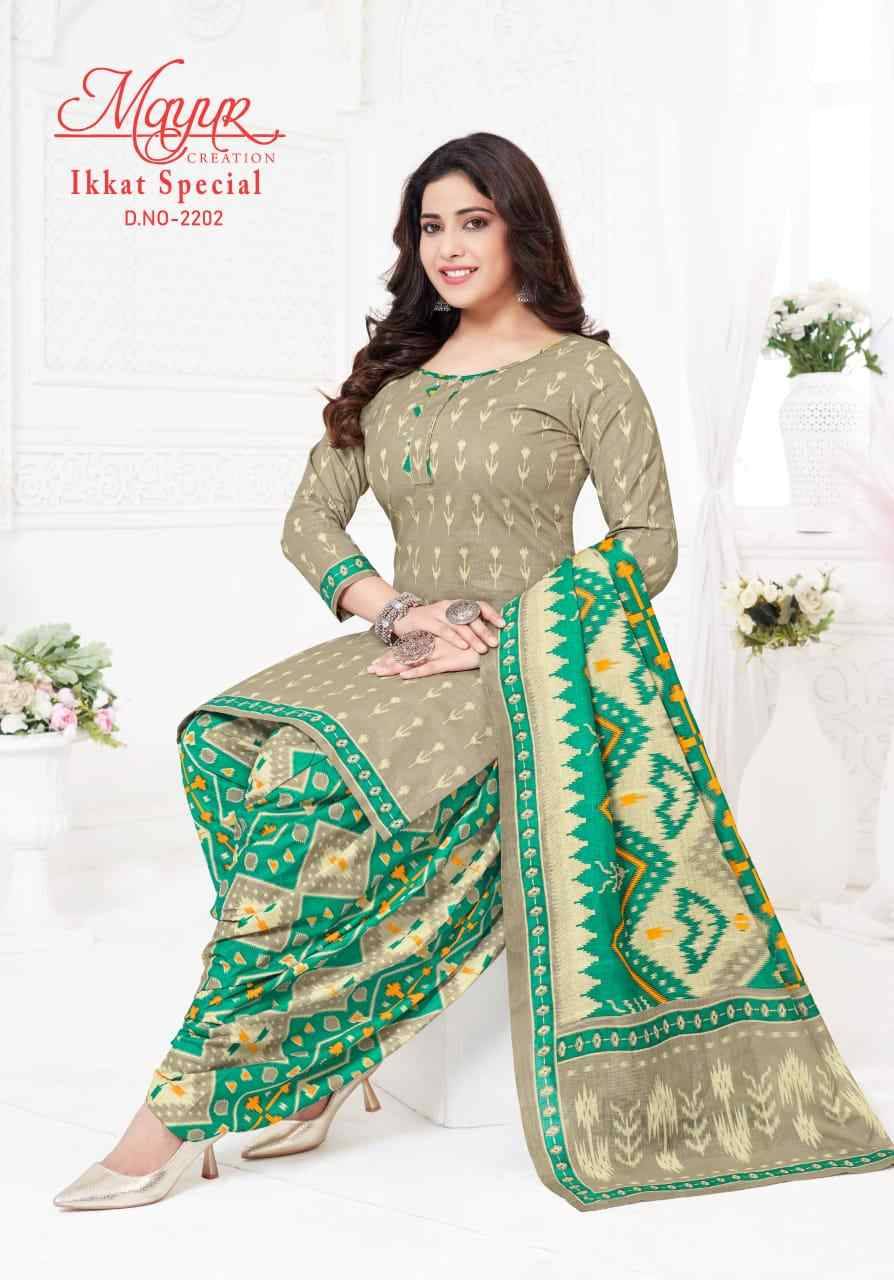 Ikkat Special Vol-22 By Mayur Creation 2201 To 2210 Series Beautiful Stylish Festive Suits Fancy Colorful Casual Wear & Ethnic Wear & Ready To Wear Heavy Cotton Dresses At Wholesale Price