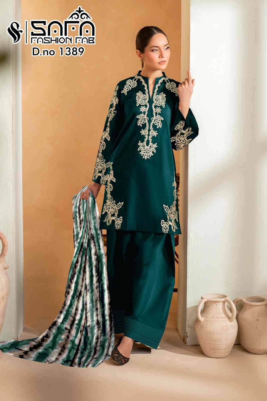 Safa 1389 Colours By Safa Fashion 1389-A To 1389-C Series Designer Stylish Fancy Colorful Beautiful Party Wear & Ethnic Wear Collection Fancy Dresses At Wholesale Price