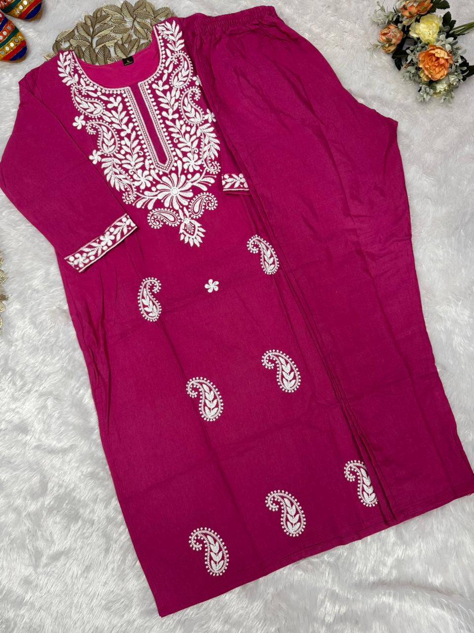 Vtd-34 By Fashid Wholesale 01 To 02 Series Designer Festive Suits Collection Beautiful Stylish Fancy Colorful Party Wear & Occasional Wear Khadi Cotton Kurti With Bottom At Wholesale Price