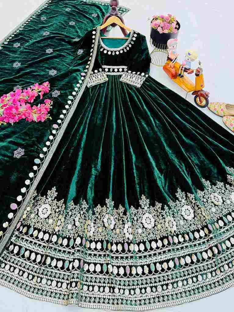 Zd-10011 By Fashid Wholesale Beautiful Suits Stylish Fancy Colorful Party Wear & Occasional Wear Heavy Velvet Gowns At Wholesale Price