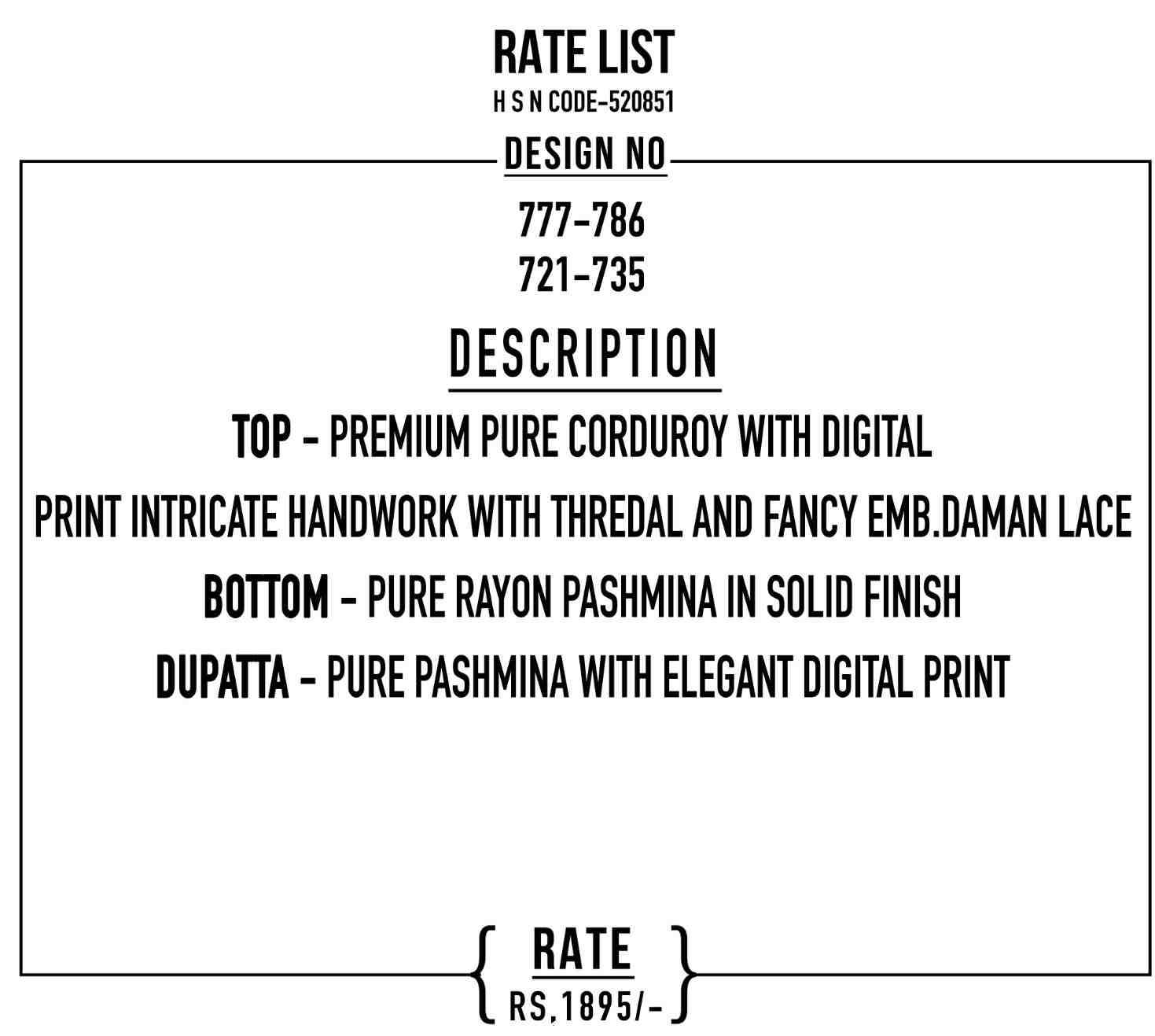 Rosemary By T And M Designer Studio Beautiful Festive Suits Colorful Stylish Fancy Casual Wear & Ethnic Wear Pure Corduroy Dresses At Wholesale Price