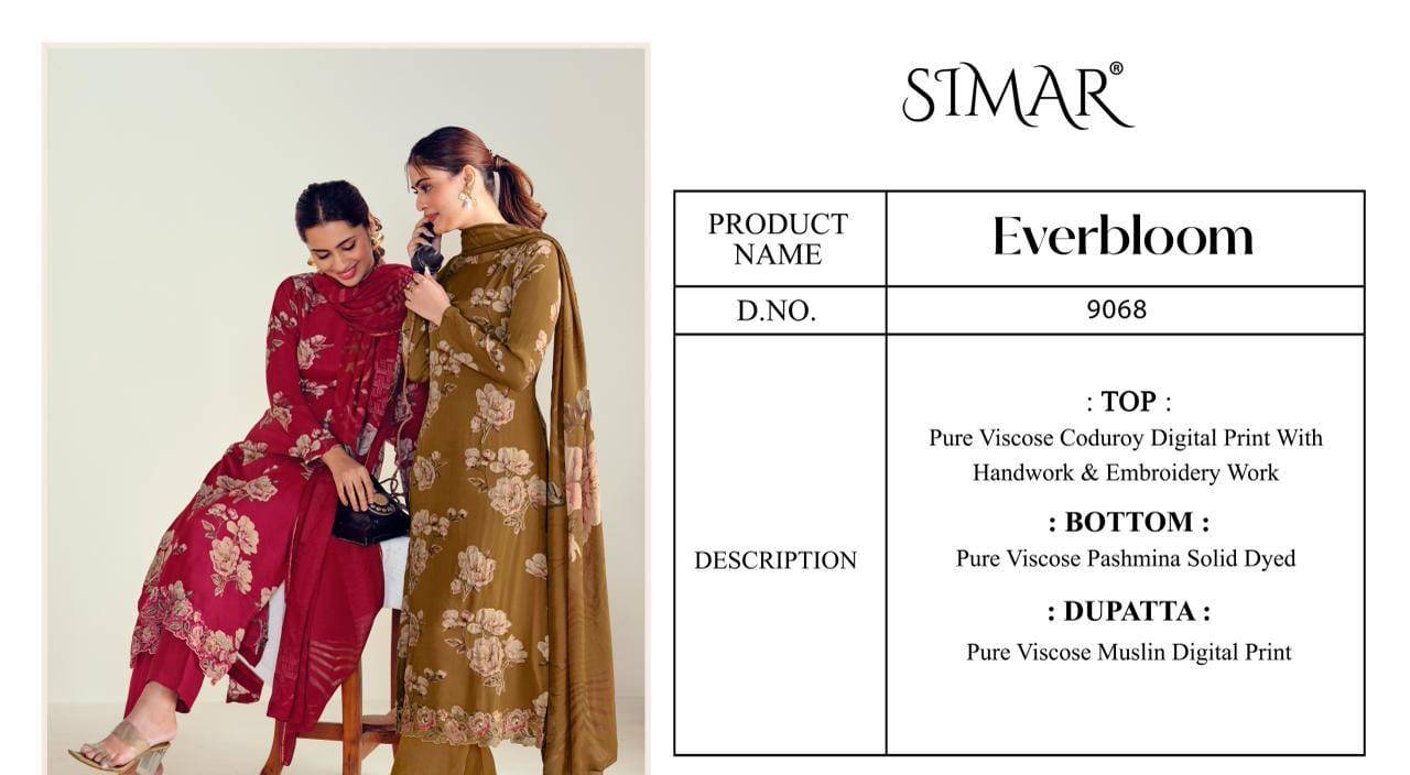 Everbloom By Simar 9068-A To 9068-D Series Beautiful Stylish Fancy Colorful Casual Wear & Ethnic Wear Viscose Corduroy Tops At Wholesale Price