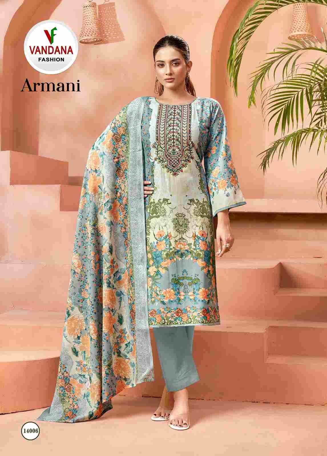 Armani Vol-14 By Vandana Fashion 14001 To 14008 Series Beautiful Festive Suits Stylish Fancy Colorful Casual Wear & Ethnic Wear Soft Cotton Print Dresses At Wholesale Price