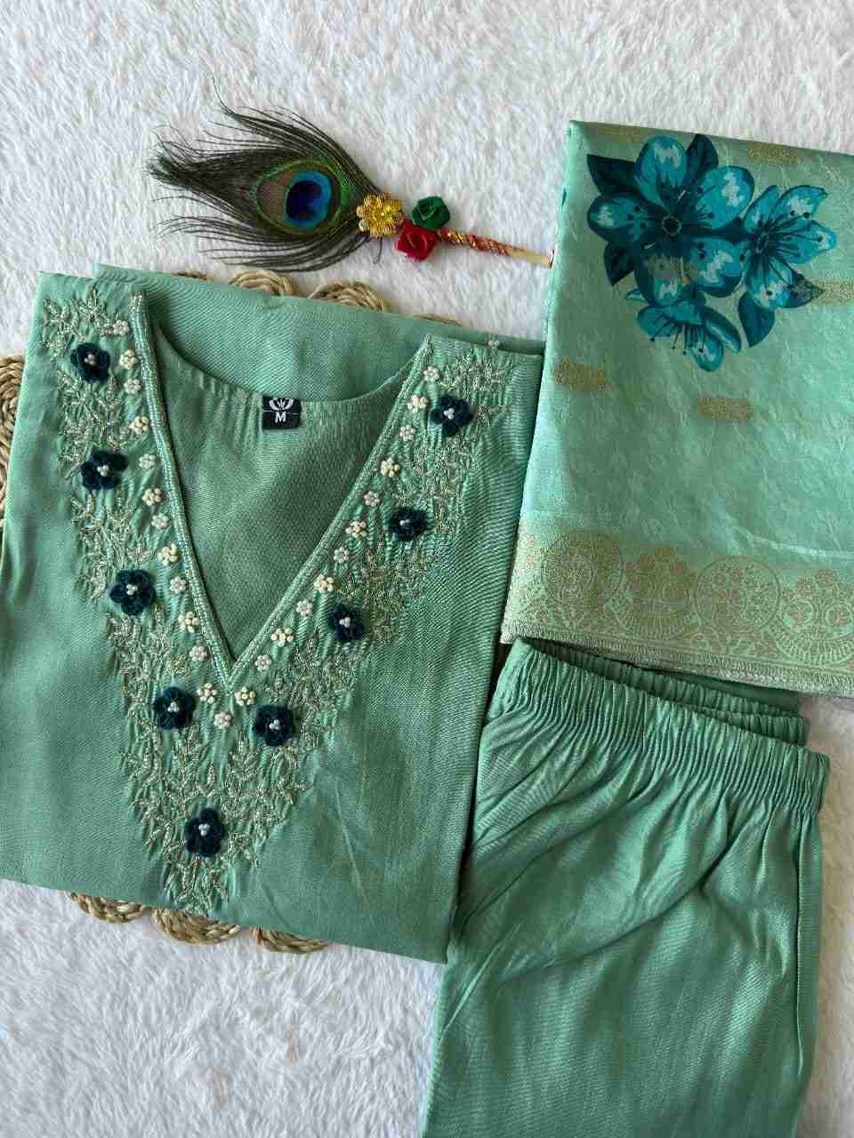 Kr-390 By Fashid Wholesale Designer Festive Suits Collection Beautiful Stylish Fancy Colorful Party Wear & Occasional Wear Roman Silk Kurti With Pent At Wholesale Price