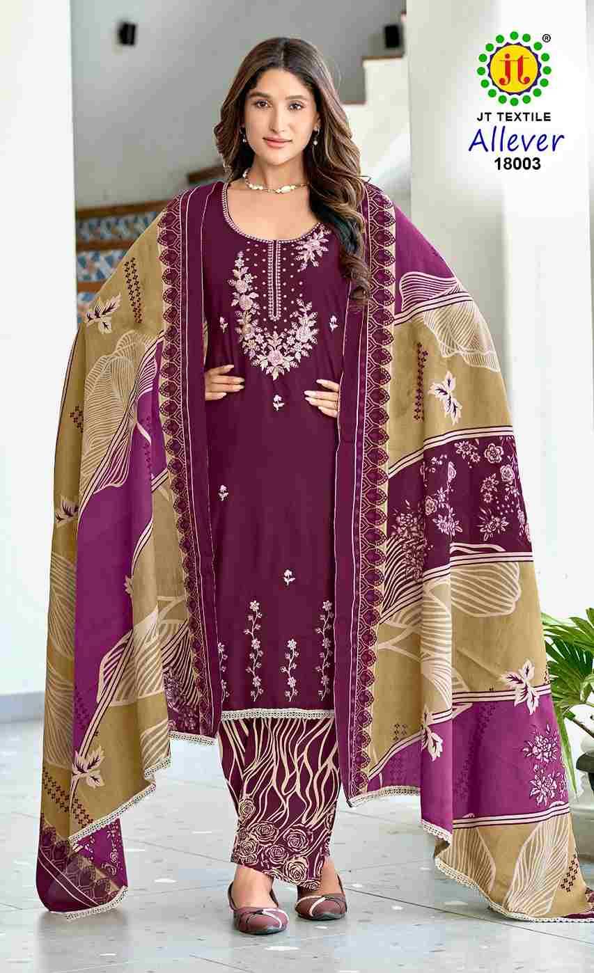 Allever Vol-18 By JT 18001 To 18005 Series Beautiful Festive Suits Colorful Stylish Fancy Casual Wear & Ethnic Wear Rayon Dresses At Wholesale Price