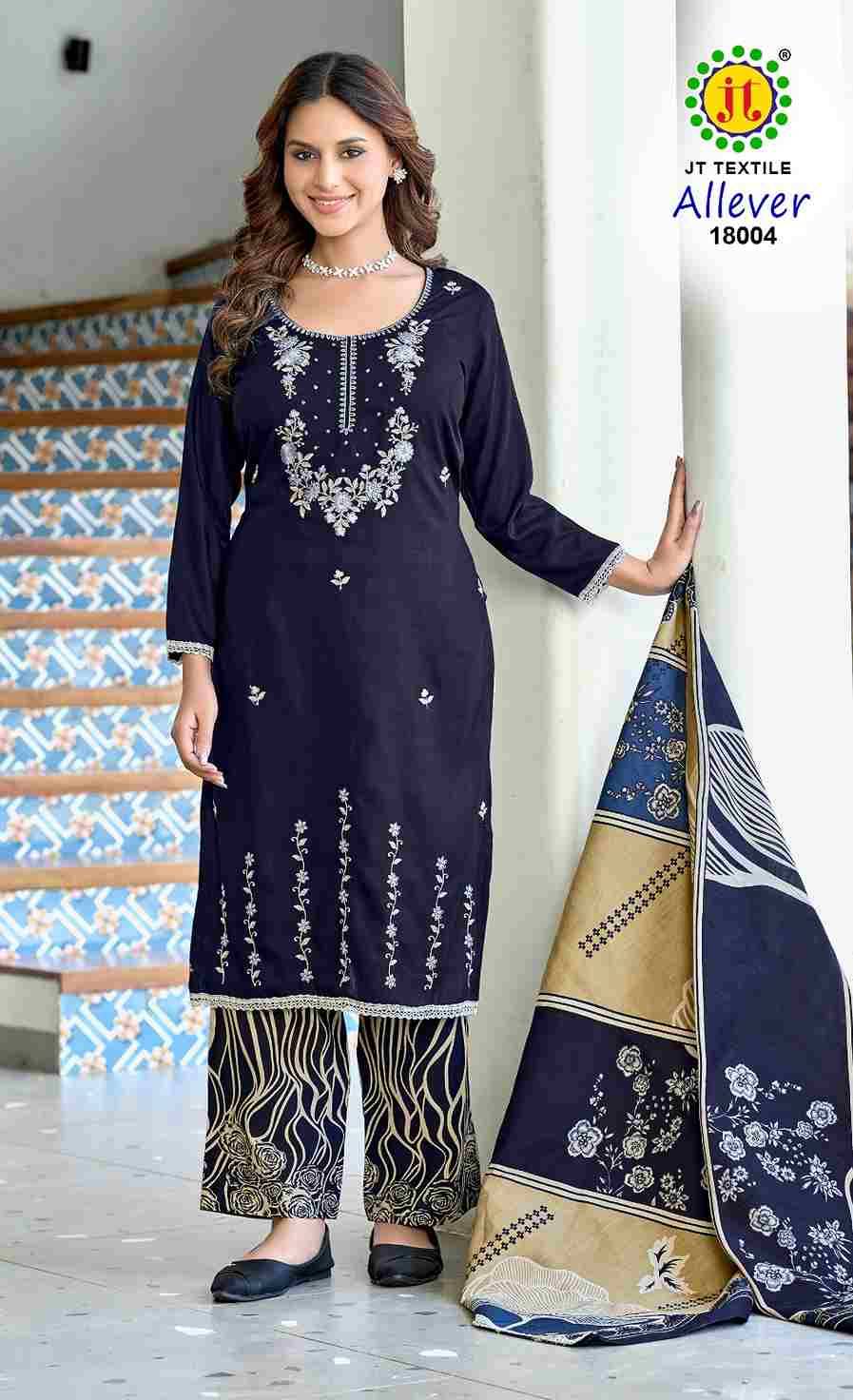 Allever Vol-18 By JT 18001 To 18005 Series Beautiful Festive Suits Colorful Stylish Fancy Casual Wear & Ethnic Wear Rayon Dresses At Wholesale Price