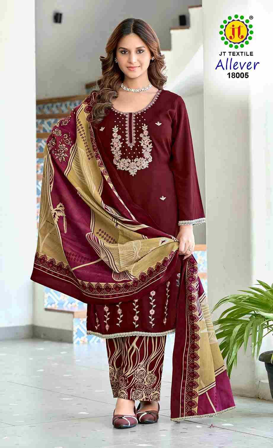 Allever Vol-18 By JT 18001 To 18005 Series Beautiful Festive Suits Colorful Stylish Fancy Casual Wear & Ethnic Wear Rayon Dresses At Wholesale Price