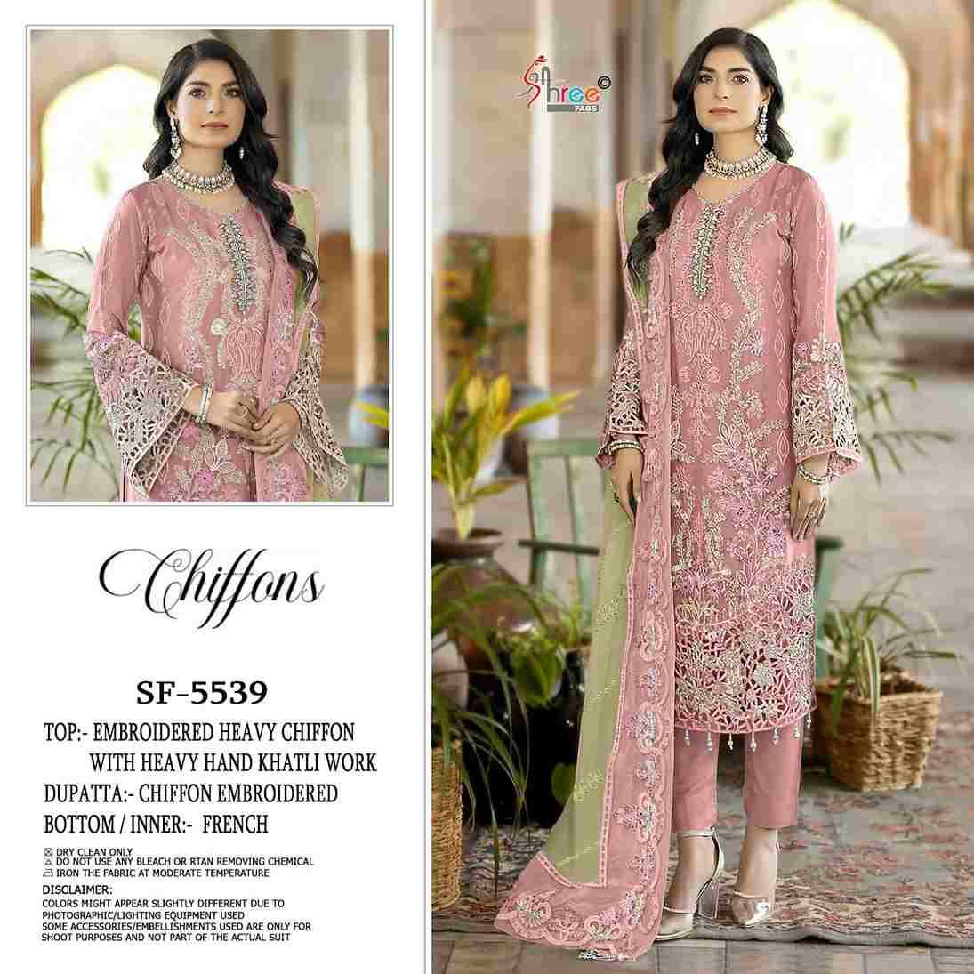 Shree Fabs Hit Design SF-5539 Colours By Shree Fabs SF-5539-A To SF-5539-D Series Beautiful Stylish Pakistani Suits Fancy Colorful Casual Wear & Ethnic Wear & Ready To Wear Chiffon Embroidery Dresses At Wholesale Price