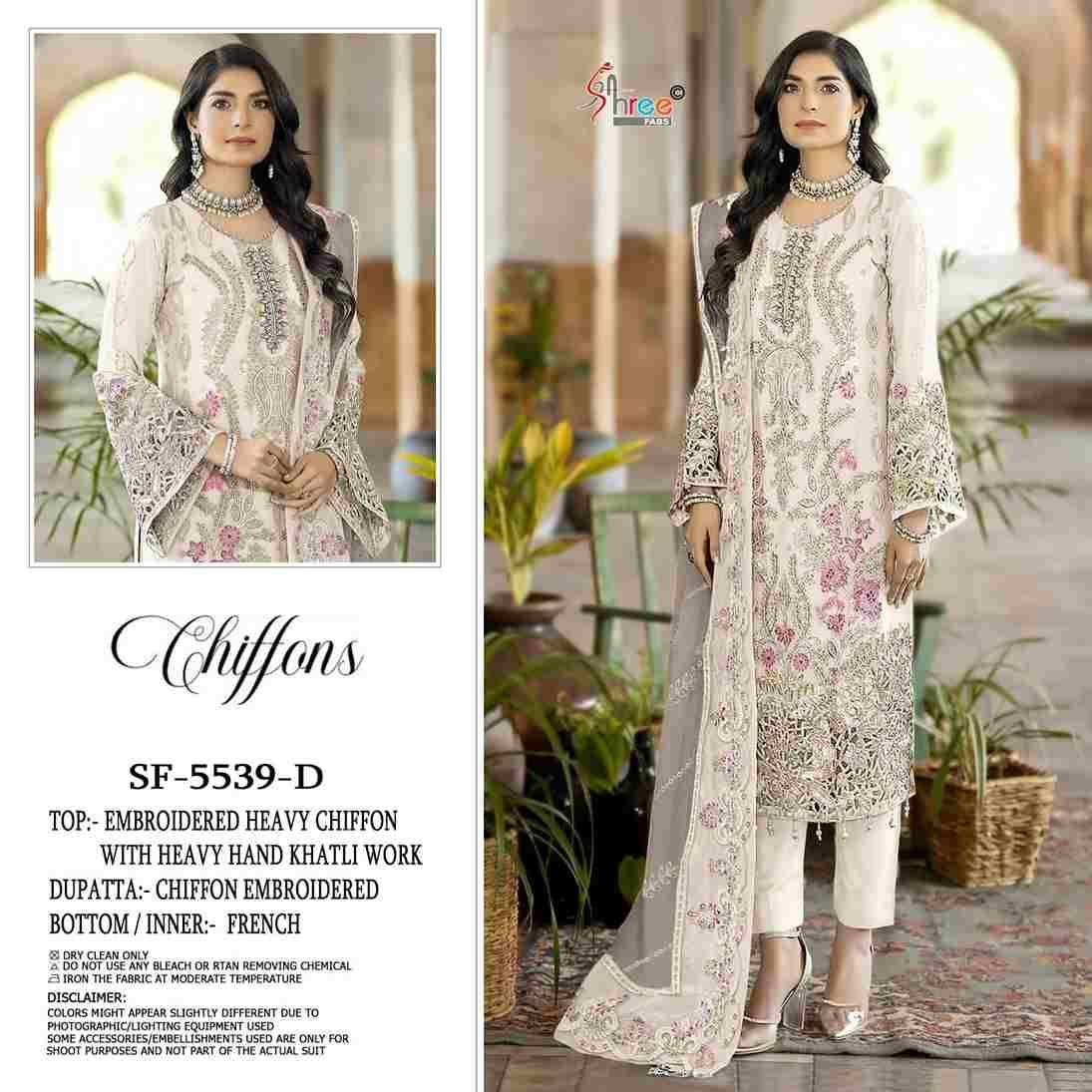 Shree Fabs Hit Design SF-5539 Colours By Shree Fabs SF-5539-A To SF-5539-D Series Beautiful Stylish Pakistani Suits Fancy Colorful Casual Wear & Ethnic Wear & Ready To Wear Chiffon Embroidery Dresses At Wholesale Price