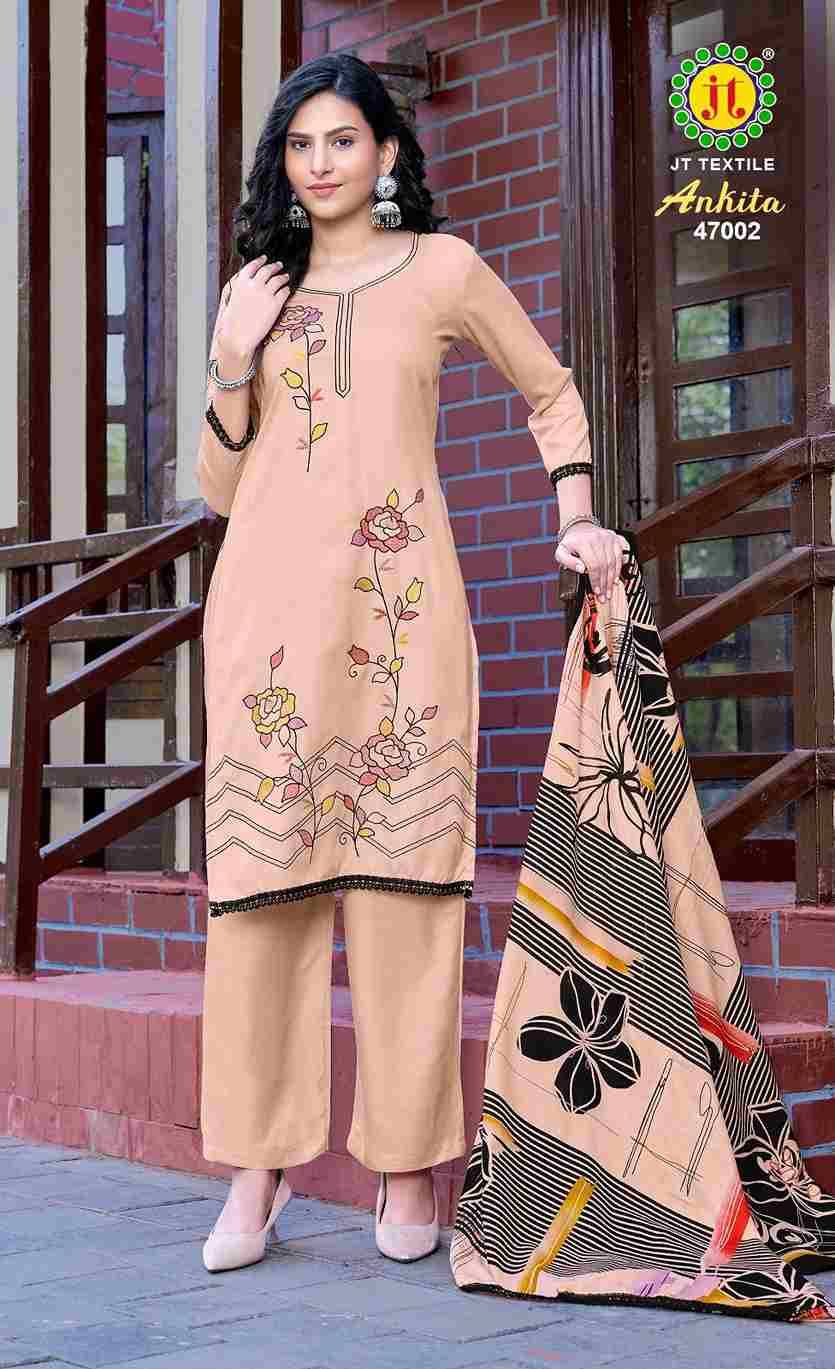 Ankita Vol-47 By JT 47001 To 47005 Series Beautiful Festive Suits Colorful Stylish Fancy Casual Wear & Ethnic Wear Rayon Dresses At Wholesale Price