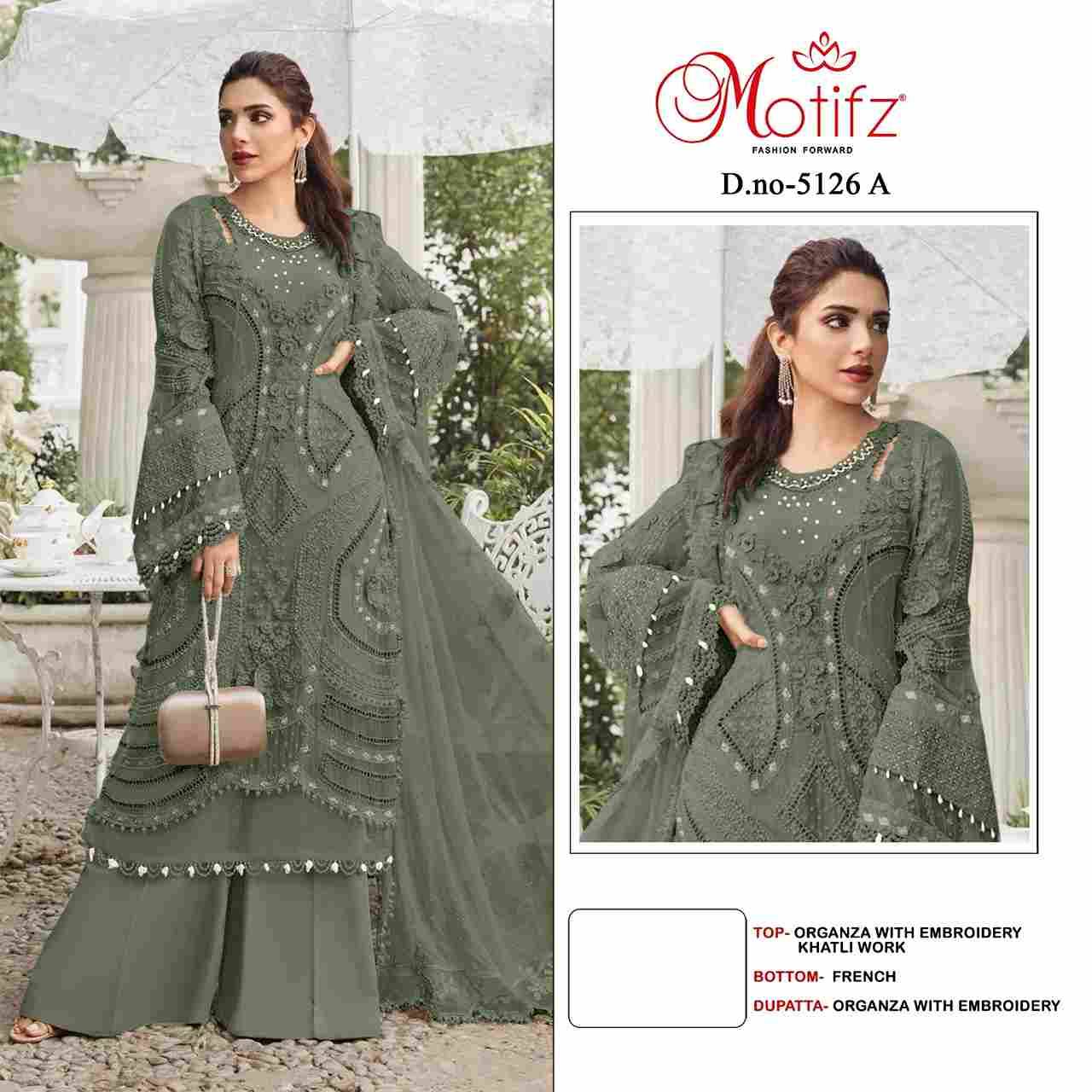 Motifz Hit Design 5126 Colours By Motifz 5126-A To 5126-D Series Beautiful Pakistani Suits Colorful Stylish Fancy Casual Wear & Ethnic Wear Organza Dresses At Wholesale Price