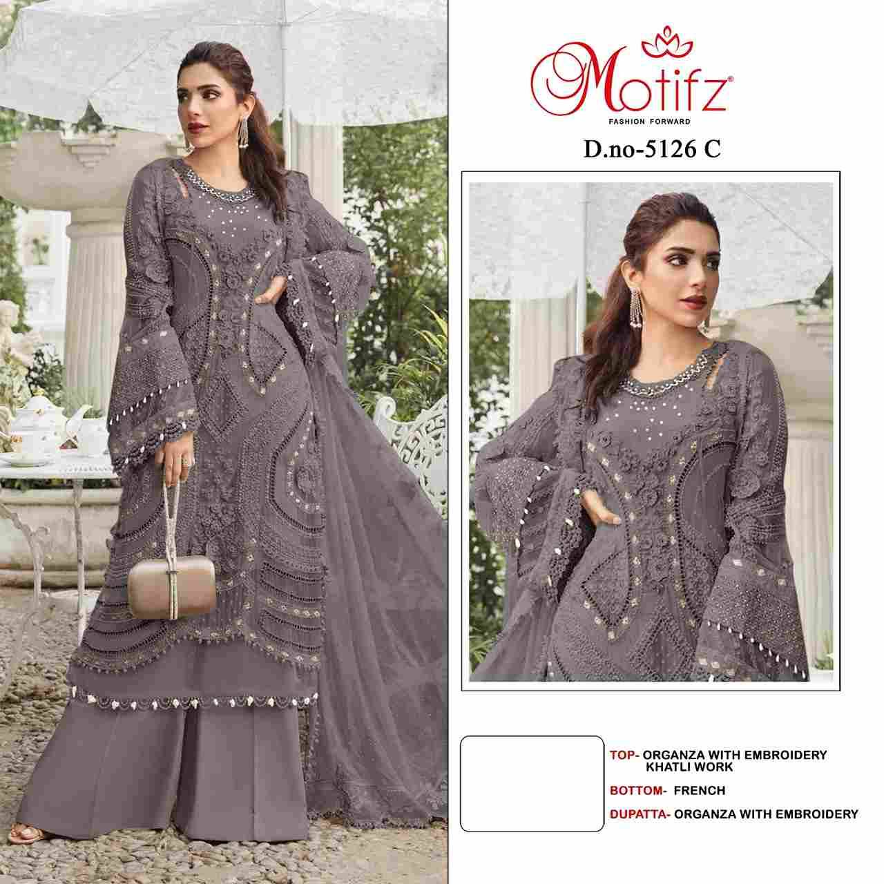 Motifz Hit Design 5126 Colours By Motifz 5126-A To 5126-D Series Beautiful Pakistani Suits Colorful Stylish Fancy Casual Wear & Ethnic Wear Organza Dresses At Wholesale Price