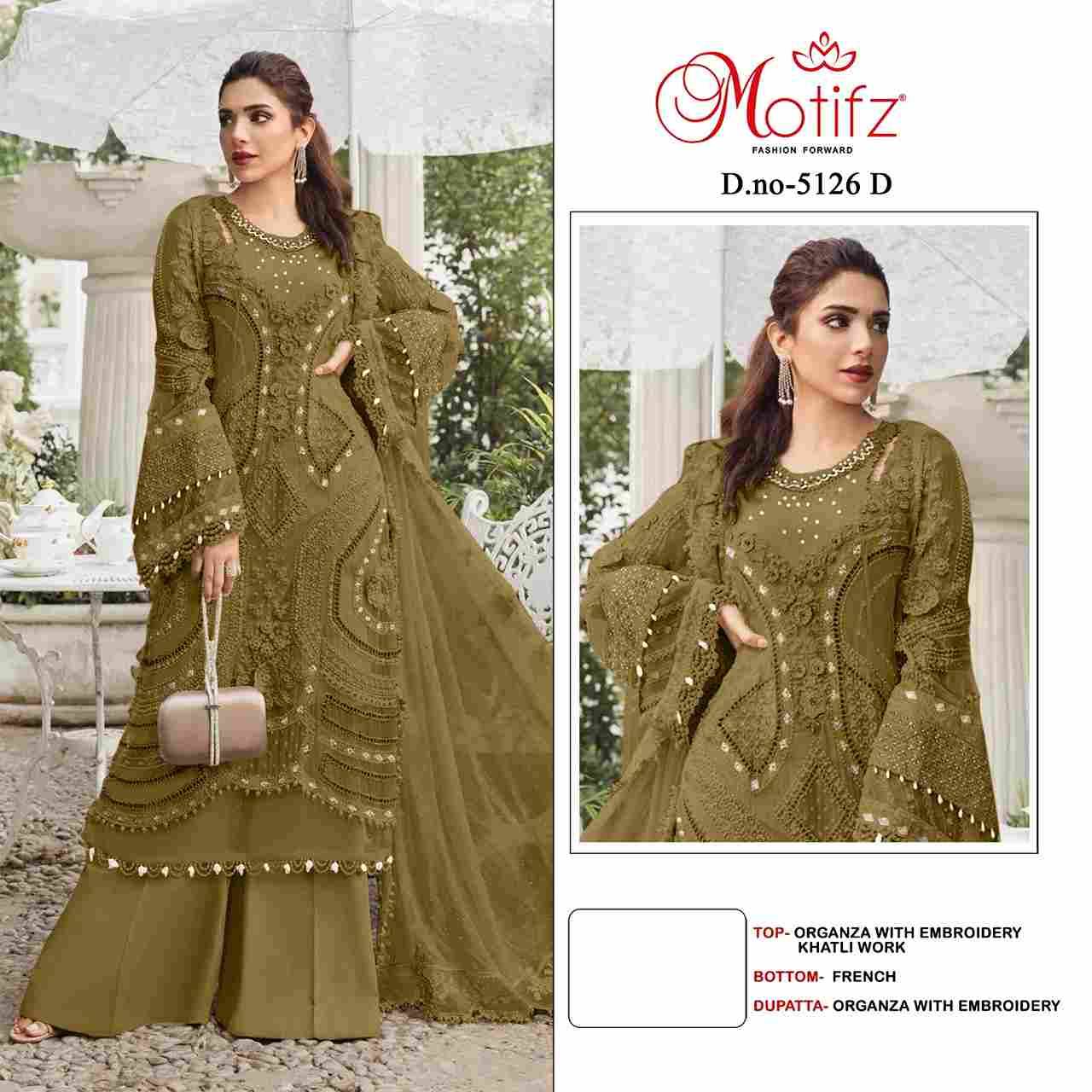 Motifz Hit Design 5126 Colours By Motifz 5126-A To 5126-D Series Beautiful Pakistani Suits Colorful Stylish Fancy Casual Wear & Ethnic Wear Organza Dresses At Wholesale Price