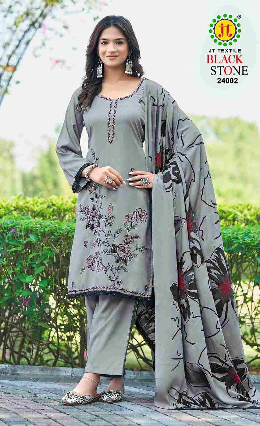 Black Stone Vol-24 By JT 24001 To 24005 Series Beautiful Festive Suits Colorful Stylish Fancy Casual Wear & Ethnic Wear Rayon Dresses At Wholesale Price