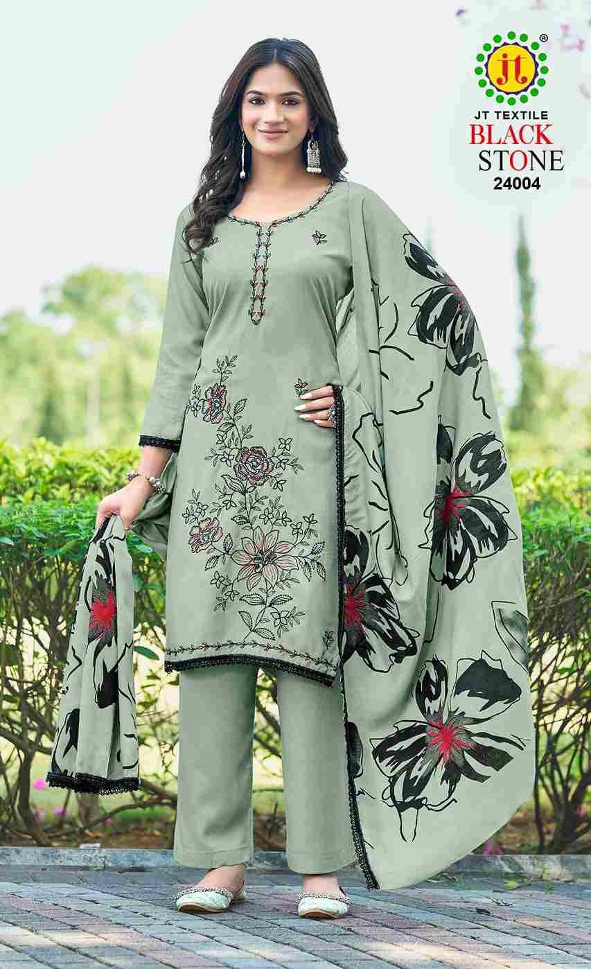 Black Stone Vol-24 By JT 24001 To 24005 Series Beautiful Festive Suits Colorful Stylish Fancy Casual Wear & Ethnic Wear Rayon Dresses At Wholesale Price