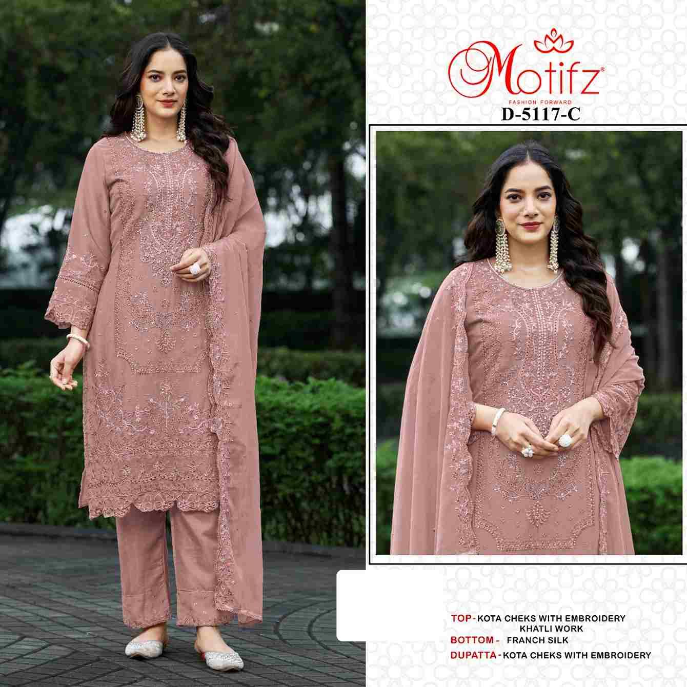 Motifz Hit Design 5117 Colours By Motifz 5117-A To 5117-D Series Beautiful Pakistani Suits Colorful Stylish Fancy Casual Wear & Ethnic Wear Kota Checks Dresses At Wholesale Price