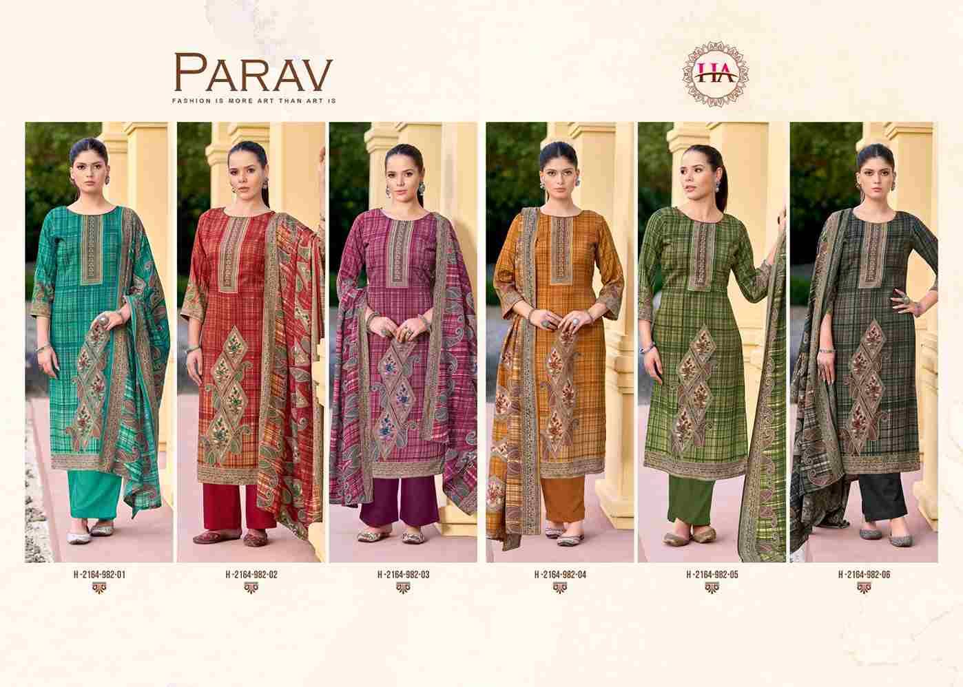 Parav By Harshit Fashion Hub 2164-982-01 To 2164-982-06 Series Beautiful Festive Suits Stylish Fancy Colorful Casual Wear & Ethnic Wear Pure Pashmina Dresses At Wholesale Price