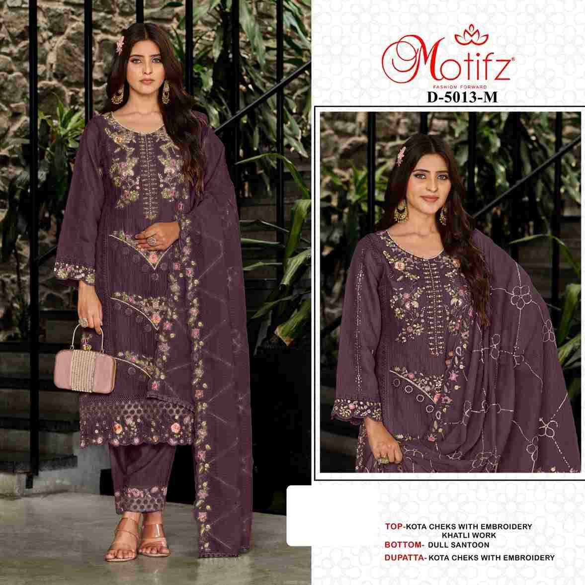 Motifz Hit Design 5013 Colours Vol-3 By Motifz 5013-M To 5013-P Series Beautiful Pakistani Suits Colorful Stylish Fancy Casual Wear & Ethnic Wear Kota Checks Dresses At Wholesale Price